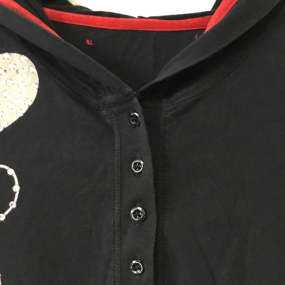 Black with Multi-Heart Hoodie Top - Picture 5 of 11
